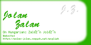 jolan zalan business card